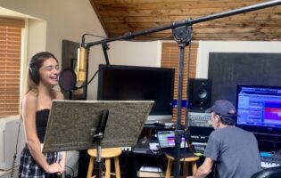 Recording vocals with the talented Sydney Richter for the “Snowbunnies” cartoon!